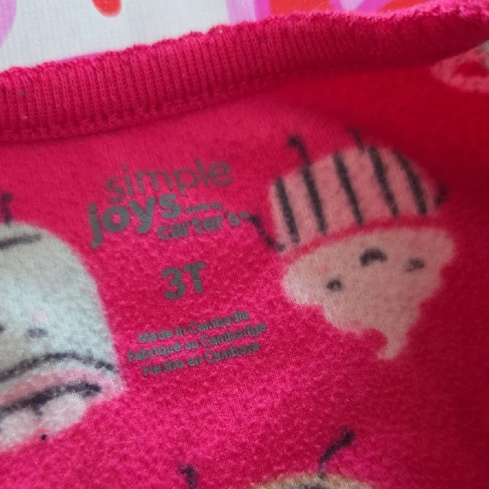 Simple Pink Heart and Cupcake Kids Footie